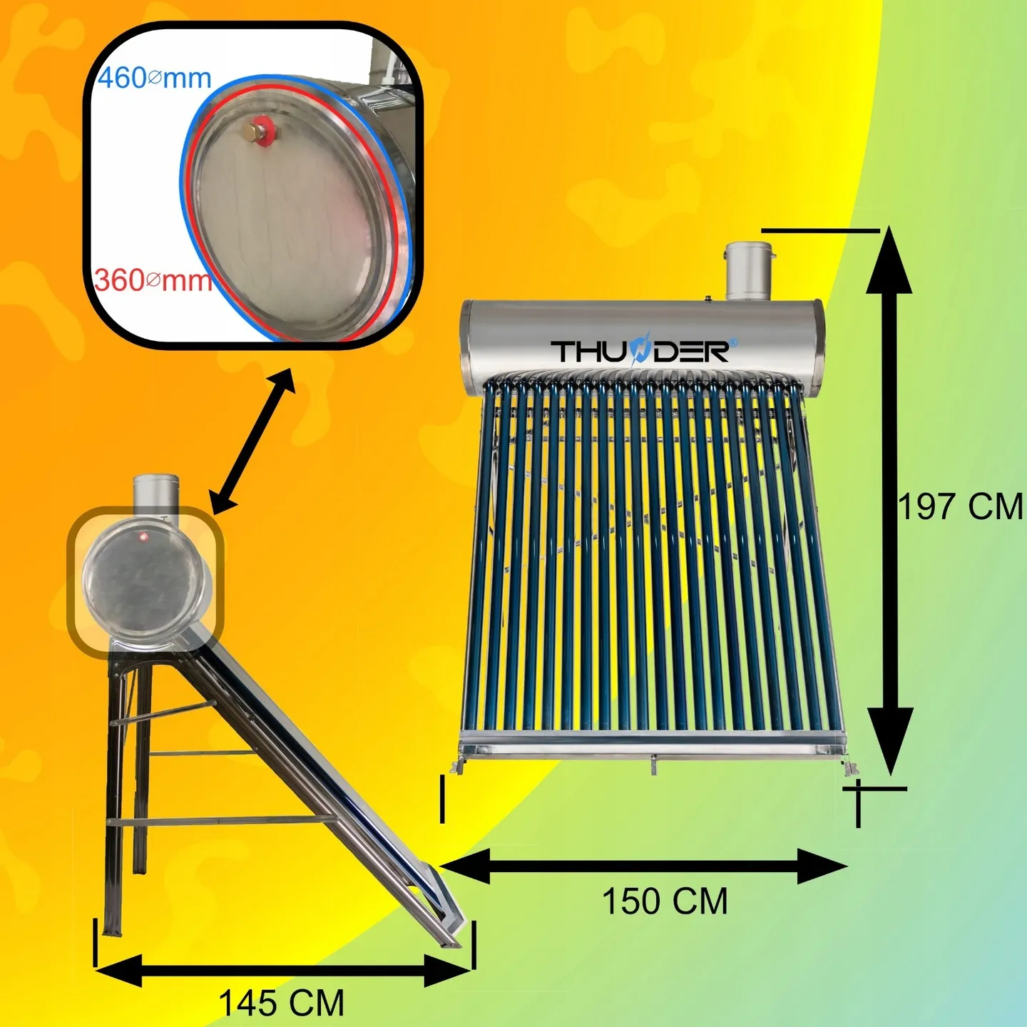 Διαστάσεις δεξαμενής 300L