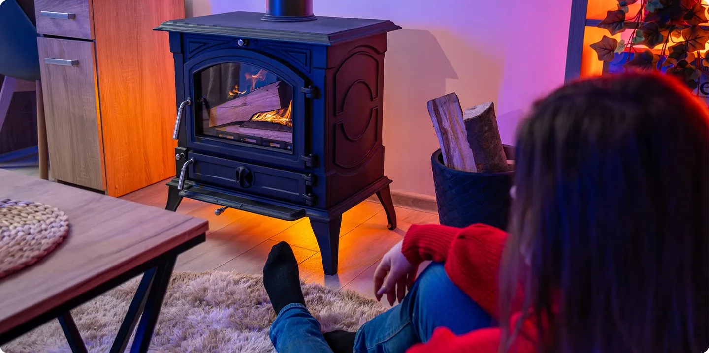 Αυτονόητη ξυλόσομπα 17kW, τζάκι σόμπα από χυτοσίδηρο Thunder