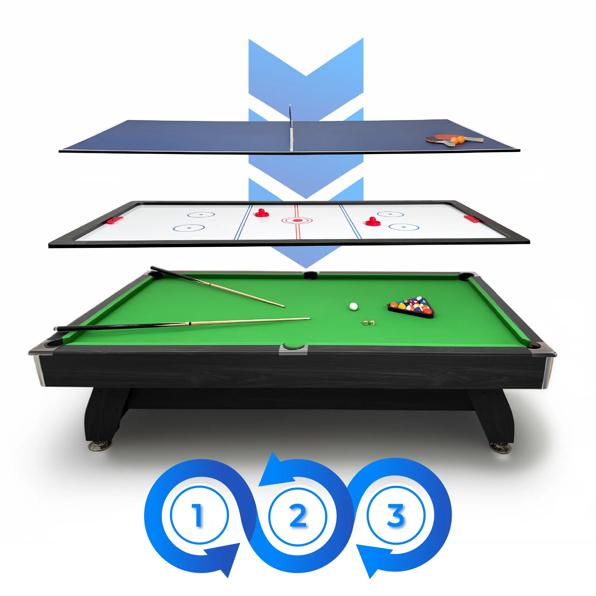 Σετ μαύρου τραπεζιού μπιλιάρδου 8ft