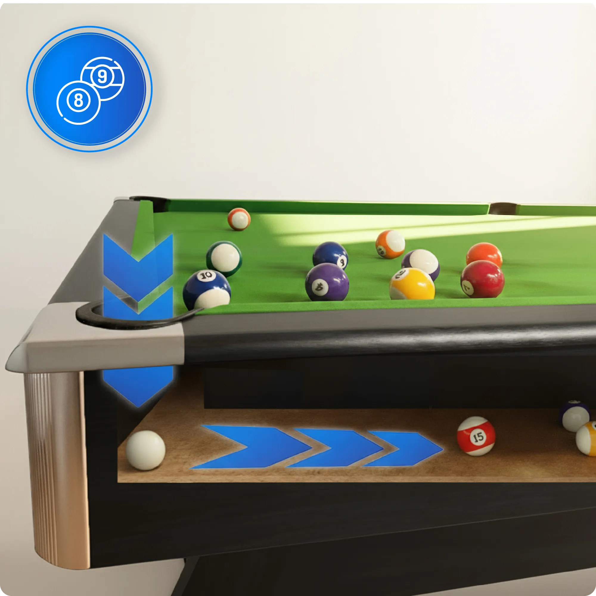 Σετ τραπεζιού μπιλιάρδου BOLD-BLACK-8FT