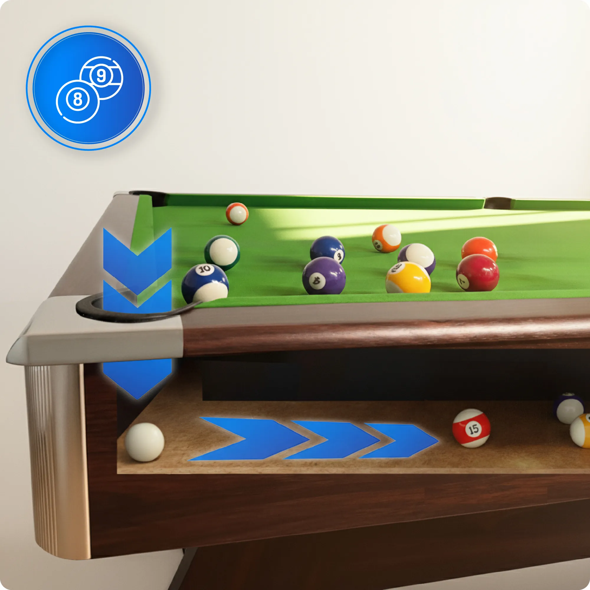 Σετ τραπεζιού μπιλιάρδου BOLD-BROWN-8FT
