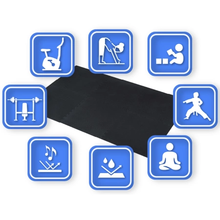 Παζλ άσκησης μαύρο 60x60cm THUNDER