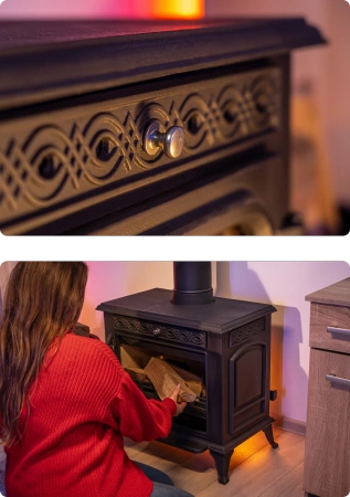 Ξύλινη μαντεμένια κουζίνα HELIOS 10 kW