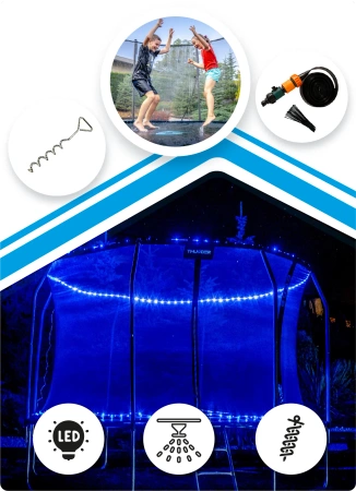 THUNDER INSIDE ELITE 16FT τραμπολίνο (488 cm) ΜΑΥΡΟ