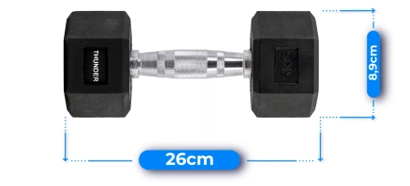 Εξάγωνος αλτήρας 5 kg THUNDER