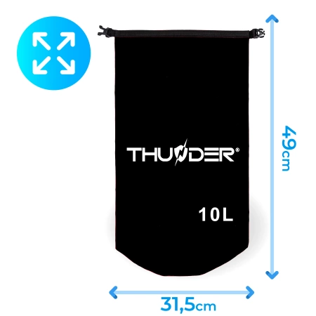 Αδιάβροχη τσάντα 10 L THUNDER μαύρο