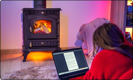 Ξύλινη κουζίνα MITRA 7 kW από χυτοσίδηρο 