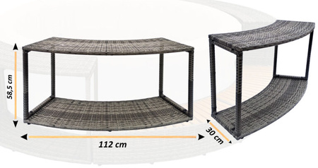 Ντουλάπι χωρίς πόρτες THUNDER για στρογγυλό JACUZZI - χρώμα γκρι