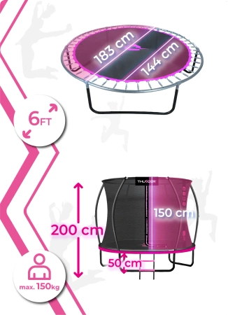 THUNDER INSIDE ULTRA 6FT τραμπολίνο (183 cm) PINK