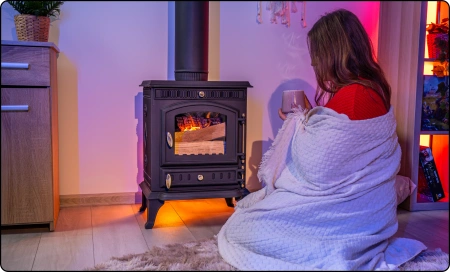 Ξύλινη κουζίνα MITRA 7 kW από χυτοσίδηρο 