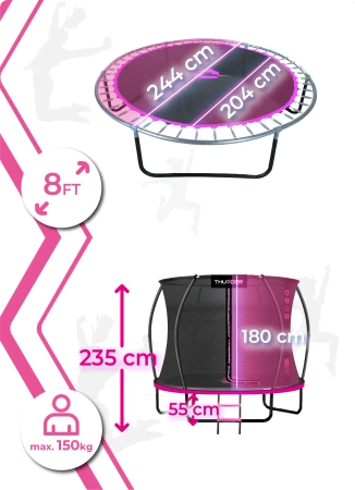 THUNDER INSIDE ULTRA 8FT (244 cm) PINK τραμπολίνο
