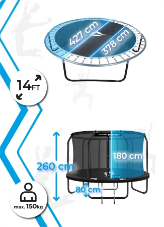 THUNDER INSIDE ELITE 14FT τραμπολίνο (427cm) ΜΑΥΡΟ